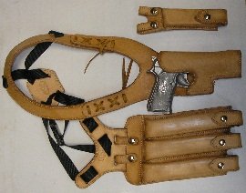 Shoulder Holster for a Beretta® Semi-Automatic Pistol with High-Capacity Magazing Clips