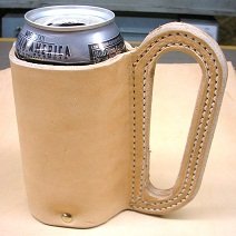 Leather Beverage Can Holder